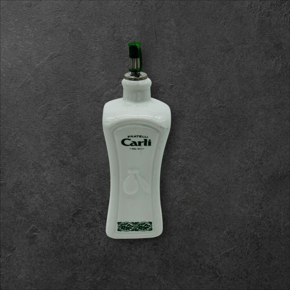 Fratelli Carli Olive Oil Dispenser Decanter Cruet Style Ceramic Includes Cap EUC